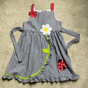 Little Girl Navy/white checkered Dress
